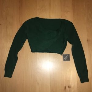 Zaful Green front twist sweater, size M